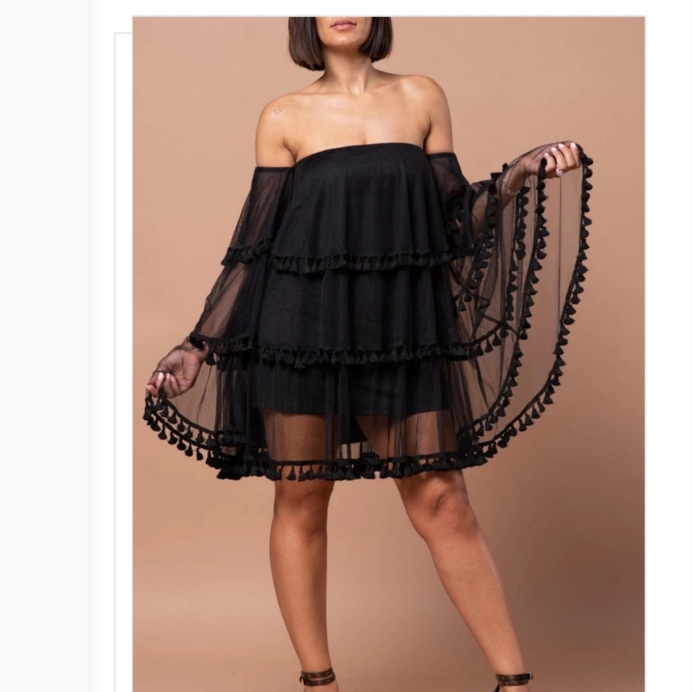 Bye Egreis black tulle dress